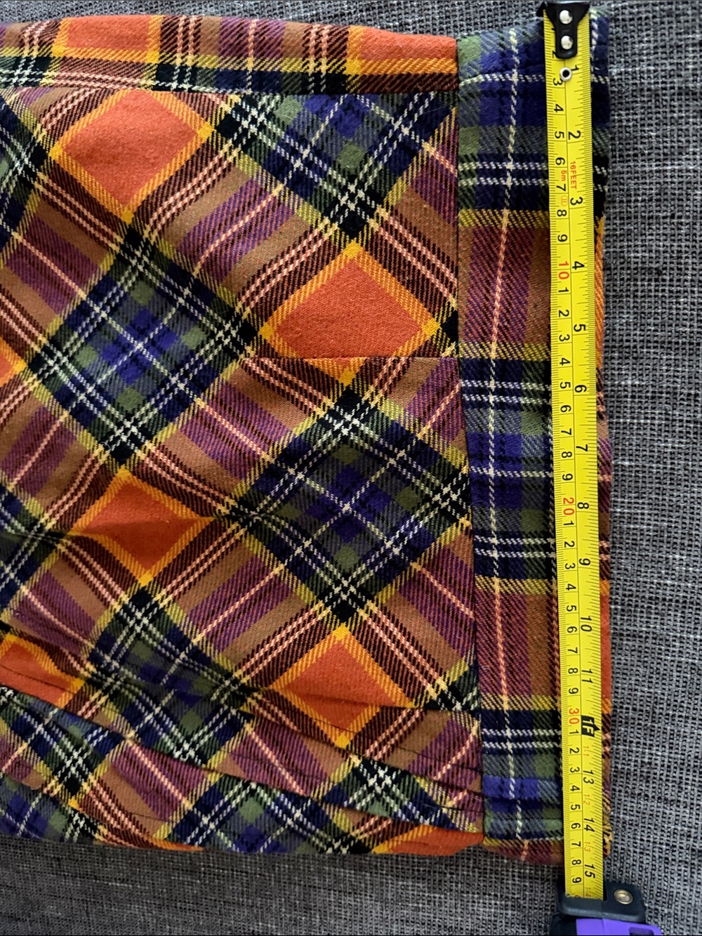Anthropologie Tracy Reese Orange & Purple Plaid A-Line Skirt - Picture 4 of 5